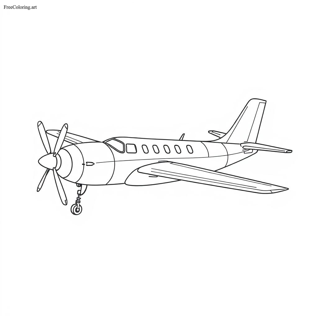 Airplane With Bold Outlines Coloring Page Airplane With Bold Outlines Coloring Page