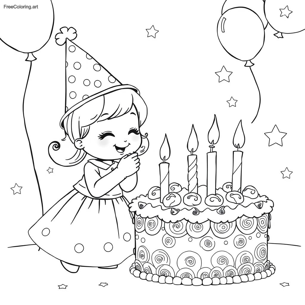 Birthday Party Doll Blowing Out Candles On A Cake Birthday Party Doll Blowing Out Candles On A Cake