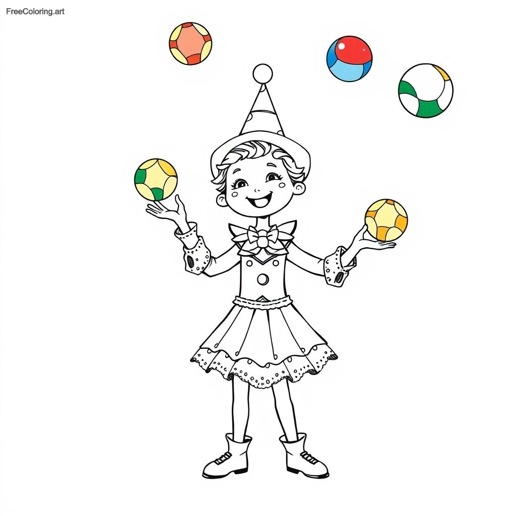 Circus Performer Doll Juggling Colorful Balls Circus Performer Doll Juggling Colorful Balls