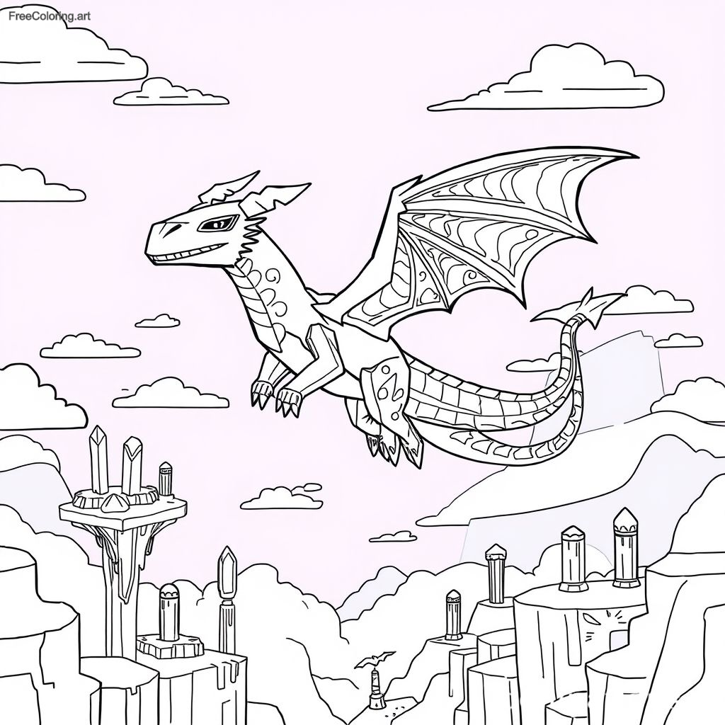 Minecraft Ender Dragon Flying Over The End Minecraft Ender Dragon Flying Over The End