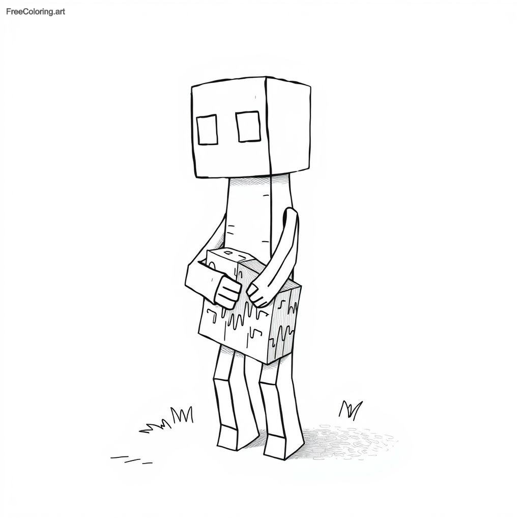 Minecraft Enderman Holding A Grass Block Minecraft Enderman Holding A Grass Block