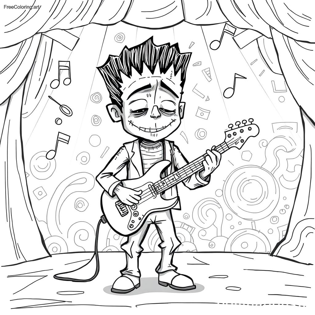 Frankenstein Playing An Electric Guitar Frankenstein Playing An Electric Guitar