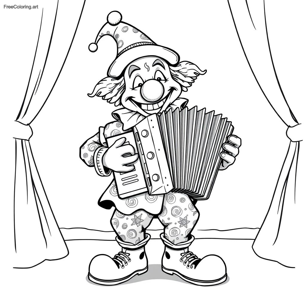 Creepy Clown Playing An Accordion Creepy Clown Playing An Accordion