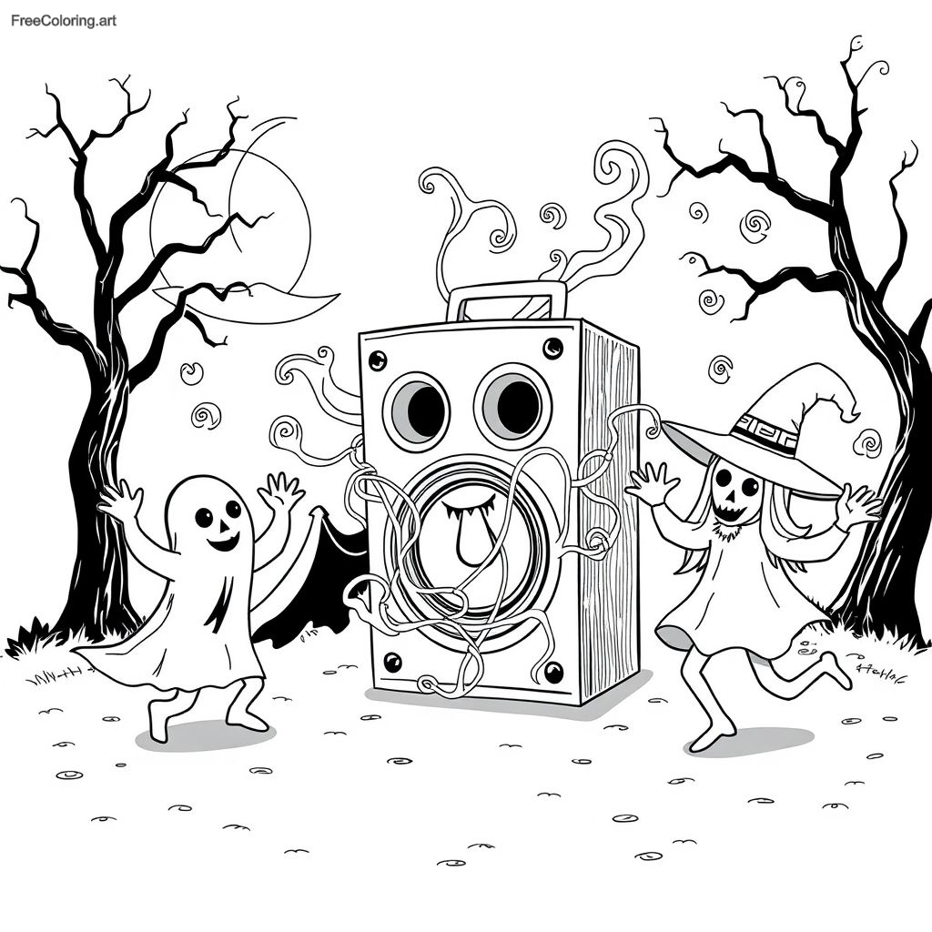 Trick Or Treaters Dancing With A Haunted Speaker Trick Or Treaters Dancing With A Haunted Speaker