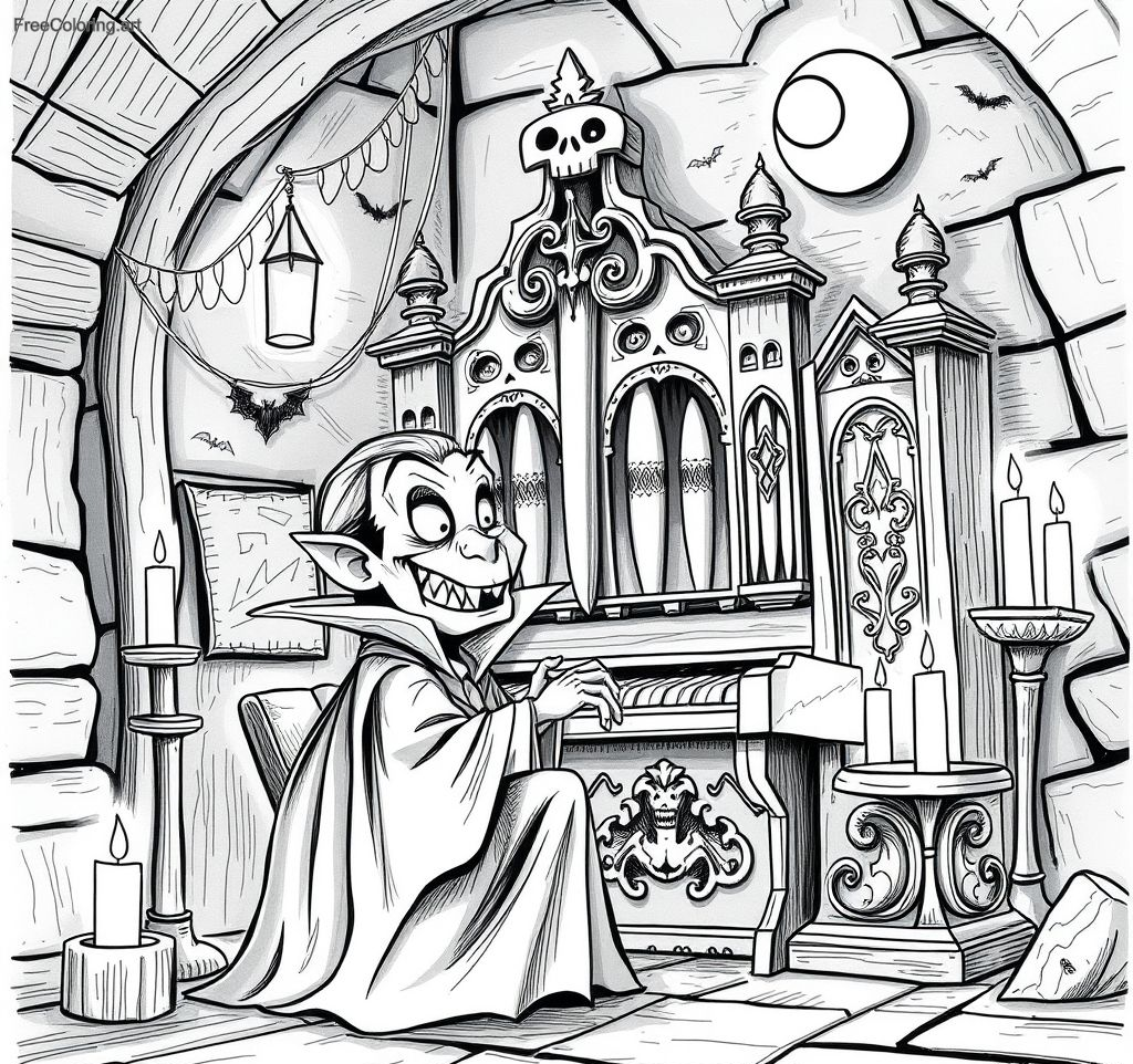 Vampire Playing A Spooky Pipe Organ Vampire Playing A Spooky Pipe Organ