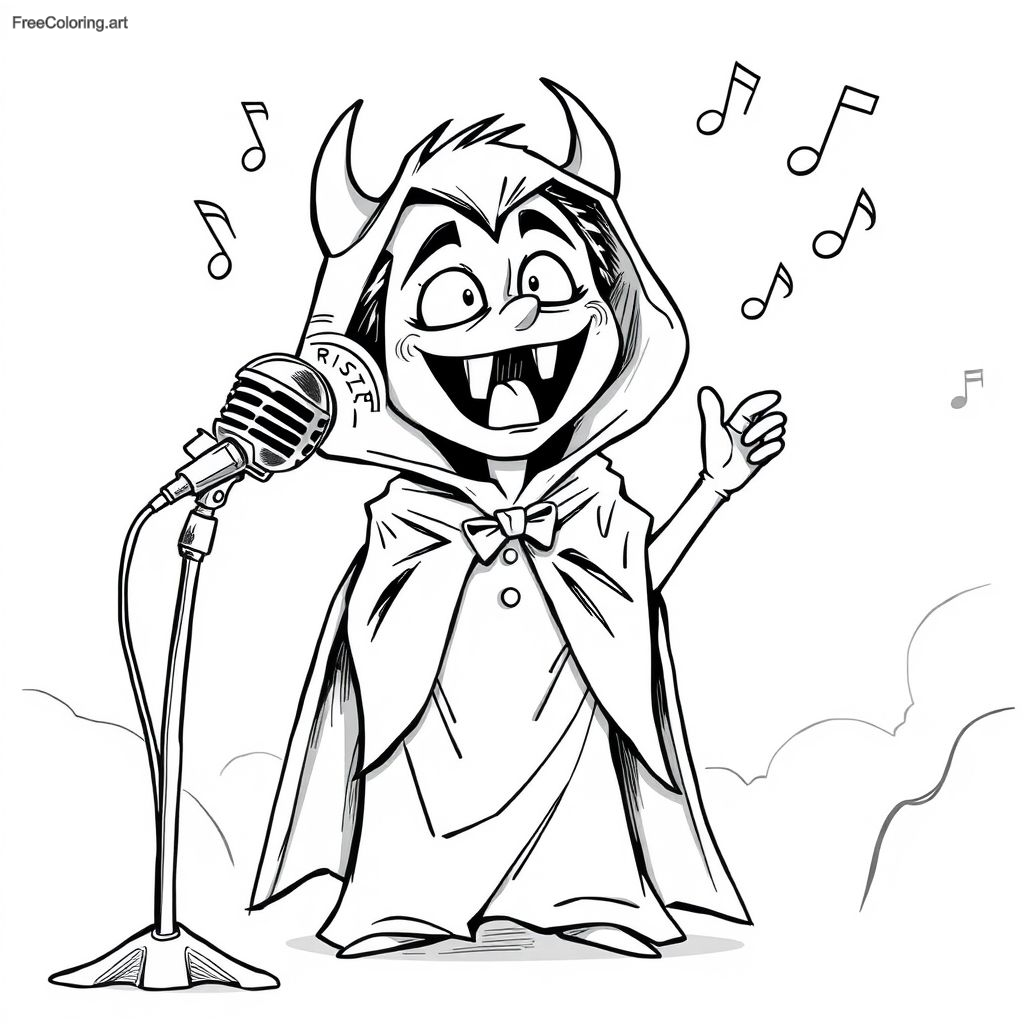 Vampire Singing Into A Microphone Vampire Singing Into A Microphone