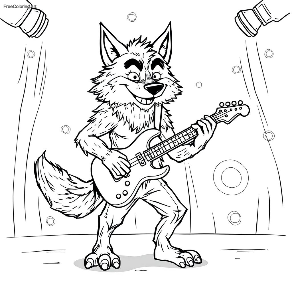 Werewolf Rocking Out With A Guitar Werewolf Rocking Out With A Guitar