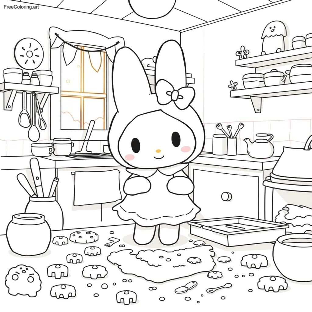 My Melody Baking Cookies In A Cute Kitchen My Melody Baking Cookies In A Cute Kitchen