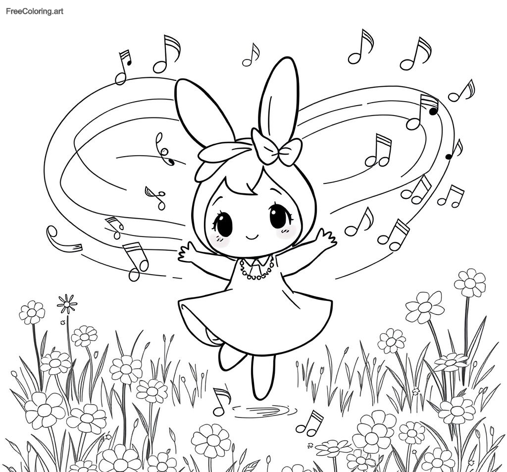 My Melody Dancing With Musical Notes Around Her My Melody Dancing With Musical Notes Around Her