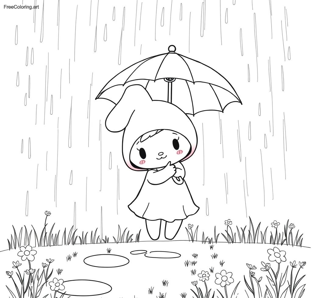 My Melody Holding An Umbrella In The Rain My Melody Holding An Umbrella In The Rain