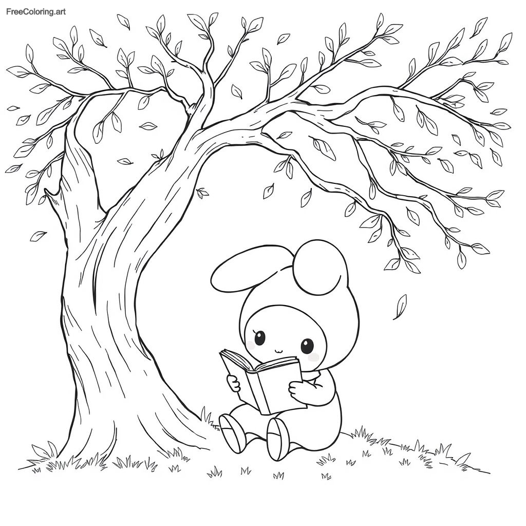 My Melody Reading A Storybook Under A Tree My Melody Reading A Storybook Under A Tree