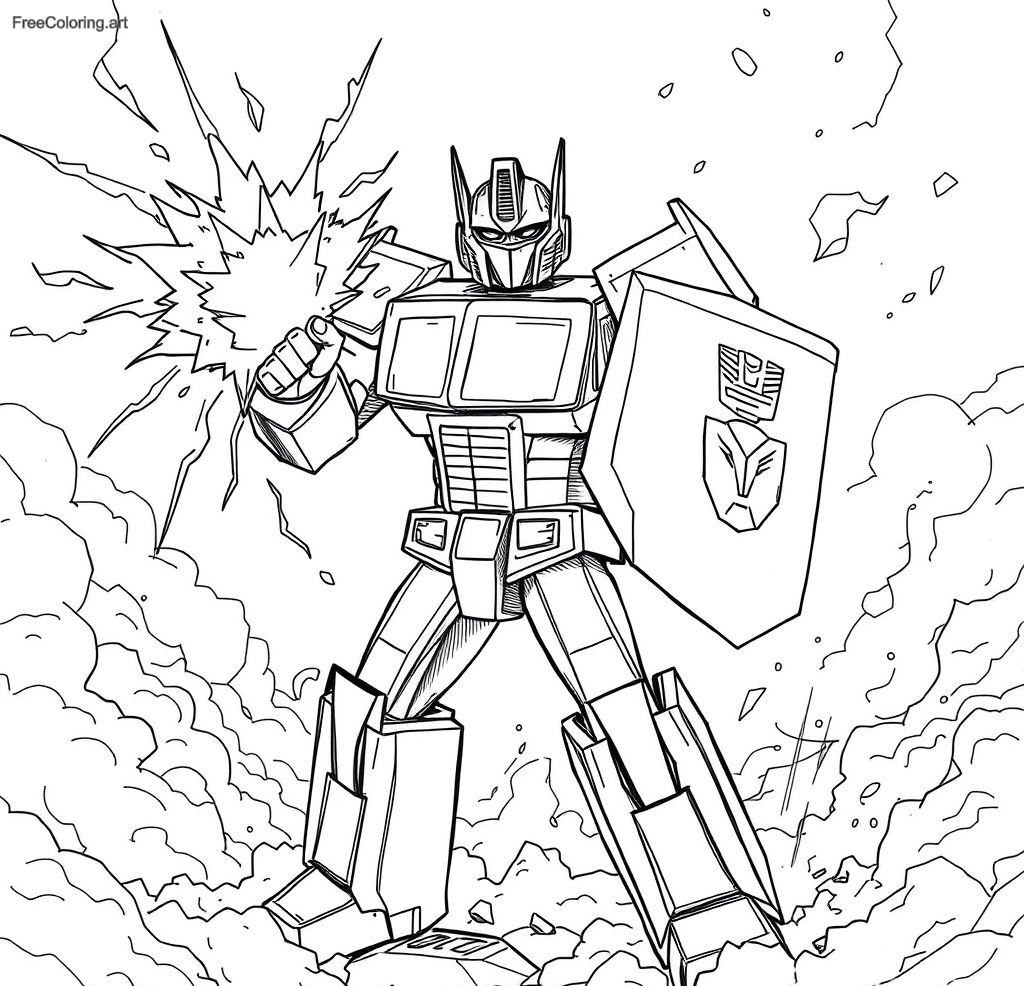 Optimus Prime Deflecting An Attack With His Shield Optimus Prime Deflecting An Attack With His Shield