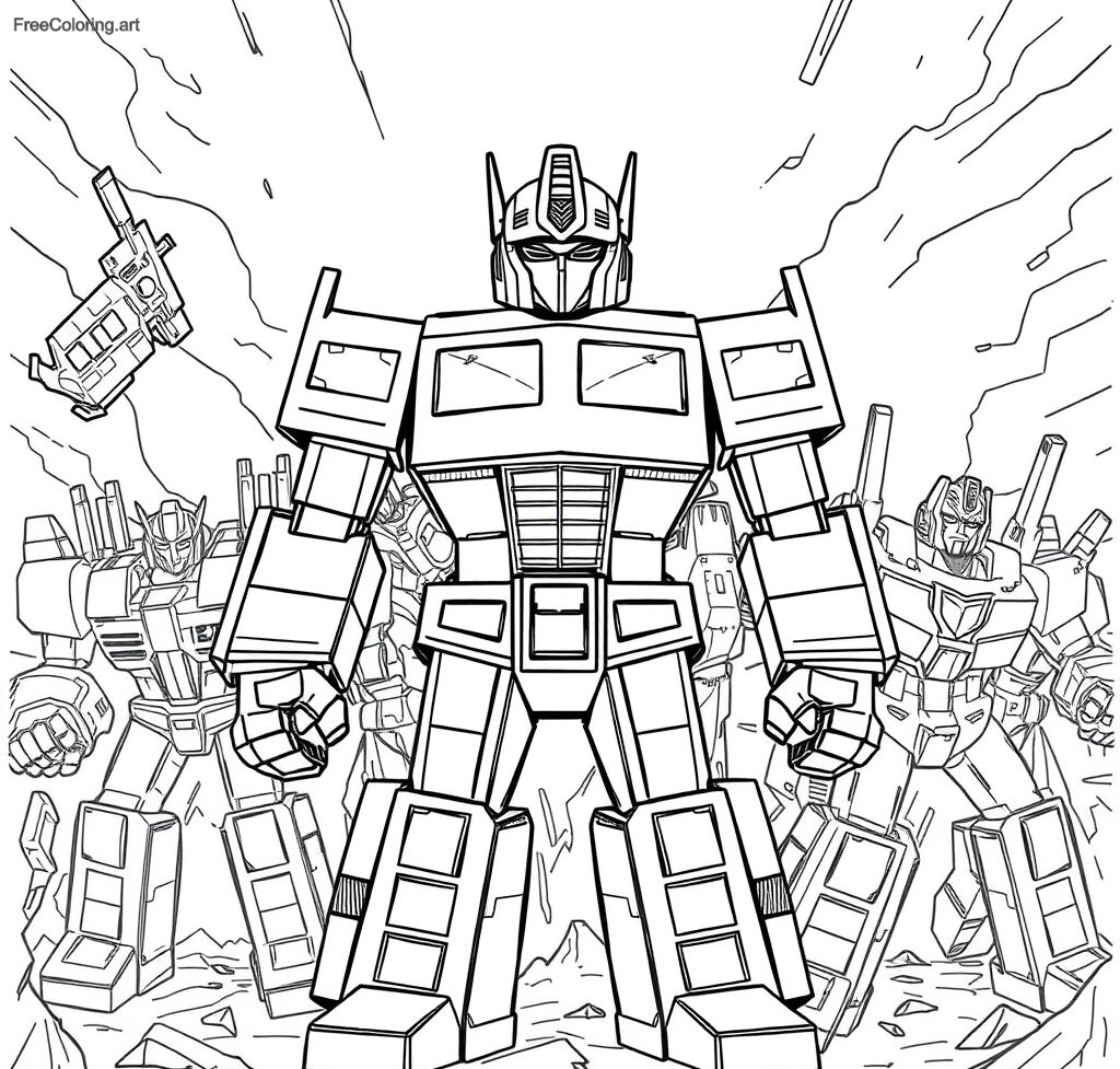 Optimus Prime Leading The Autobots Into Battle Optimus Prime Leading The Autobots Into Battle