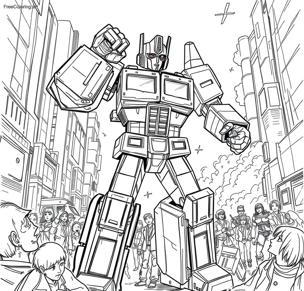 Optimus Prime Lifting A Heavy Object To Save Civilians Optimus Prime Lifting A Heavy Object To Save Civilians