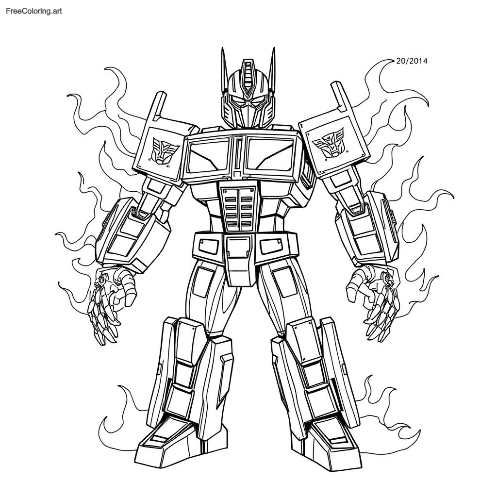 Optimus Prime With Flames On His Armor Optimus Prime With Flames On His Armor