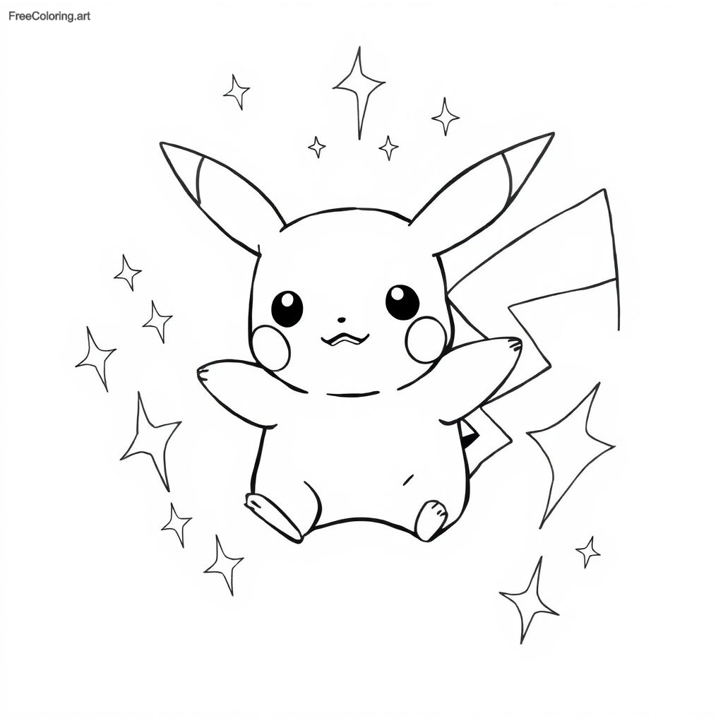 Pikachu Surrounded By Floating Electric Sparks Pikachu Surrounded By Floating Electric Sparks
