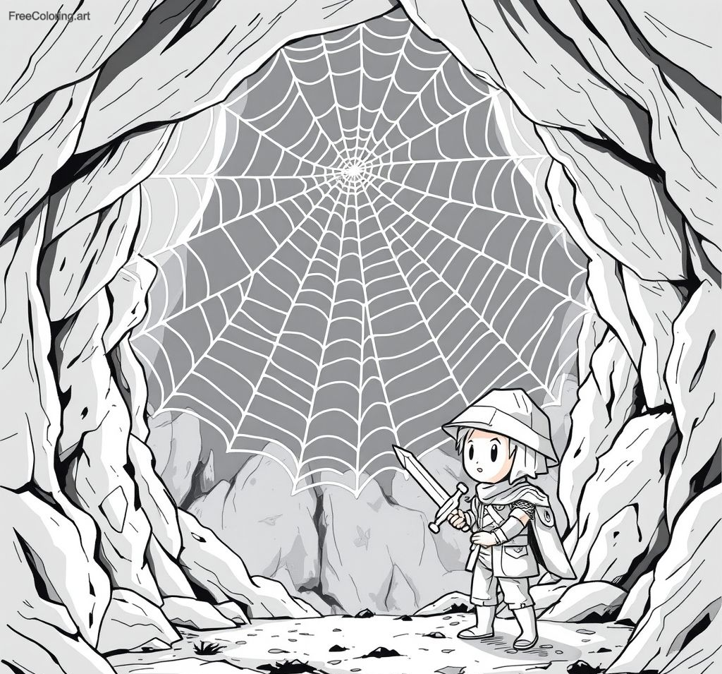 Soldier Facing A Massive Web Blocking The Cave Path Soldier Facing A Massive Web Blocking The Cave Path