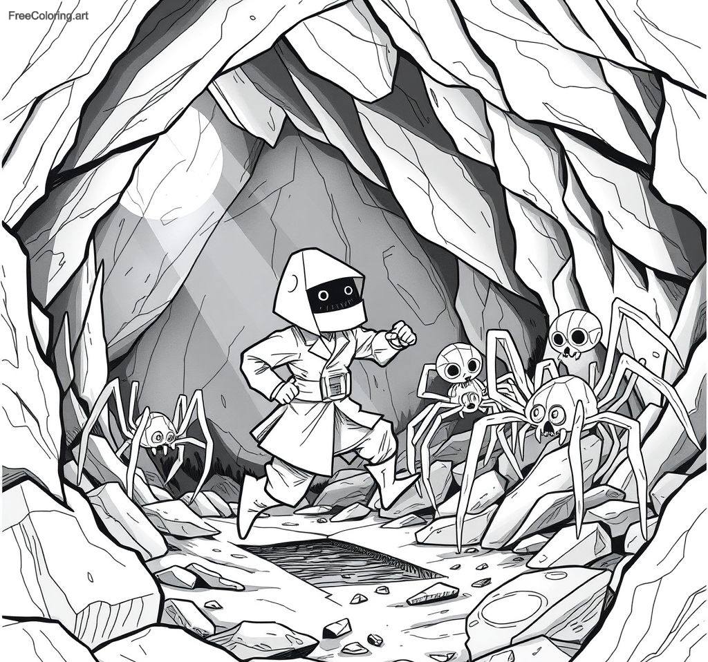 Soldier Running From A Group Of Creepy Spiders In A Cave Soldier Running From A Group Of Creepy Spiders In A Cave
